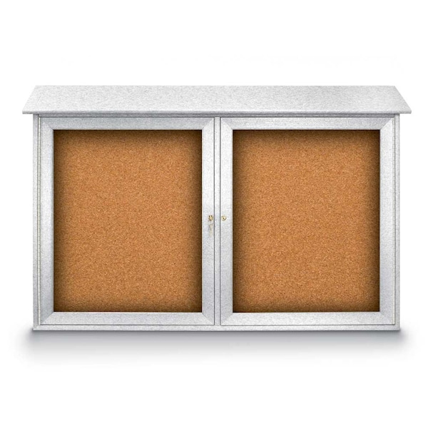 Indoor Enclosed Combo Board, 48"x36", Bronze Frame/Grey & Surf